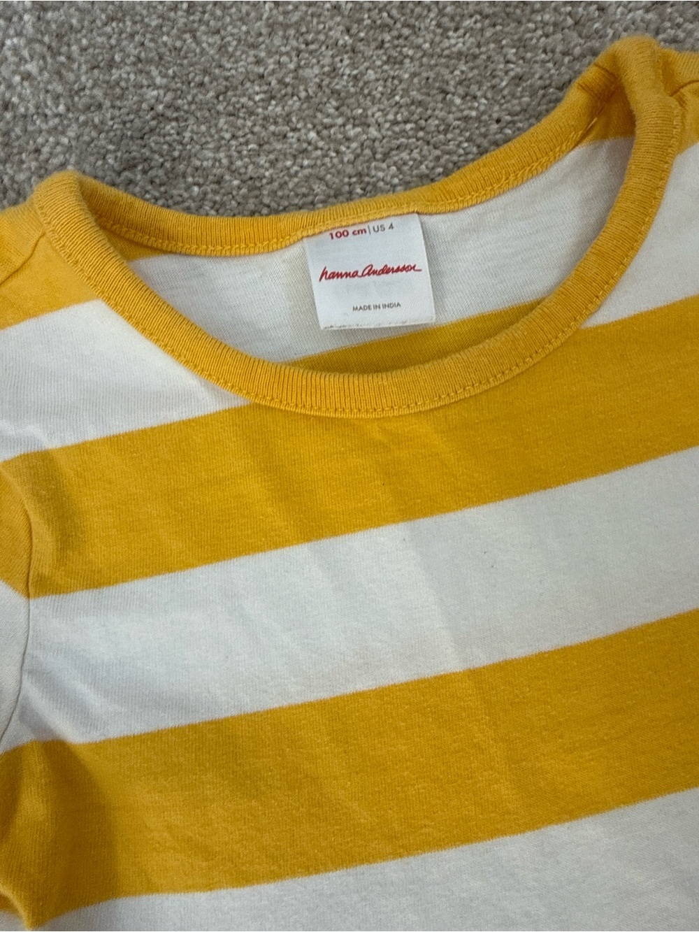Hanna Andersson Lemon Pocket Dress Size 4 | Yellow Stripe Citrus Summer Dress - Picture 2 of 3